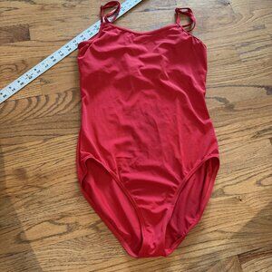 WEISSMAN WOMENS MA MEDIUM ADULT RED LEOTARD COMPETITION DANCE COSTUME BASE